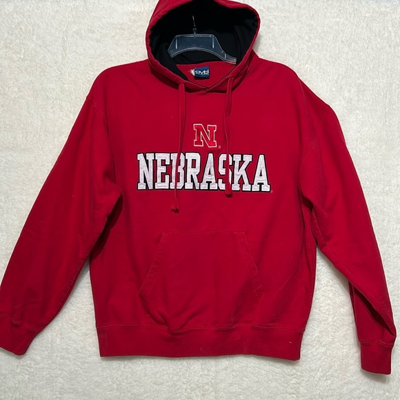 Vintage old varsity brand OVB red University of Nebraska hoodie size XL - Picture 1 of 10